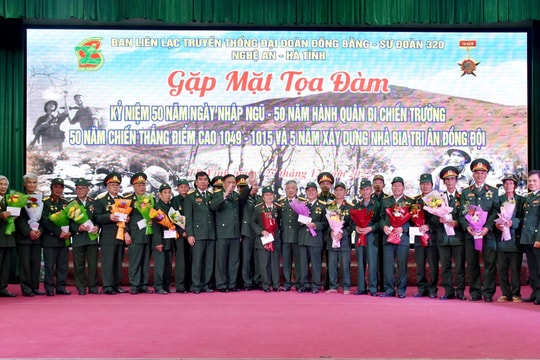 Ban Liên lạc truyền thống Đại đoàn Đồng bằng - Sư đoàn 320 Nghệ An - Hà Tĩnh kỷ niệm 50 năm ngày nhập ngũ