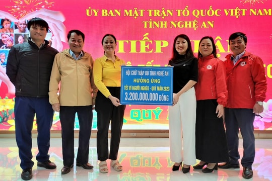 Nghệ An: Trên 70 tỷ đồng đăng ký ủng hộ 'Tết vì người nghèo - Xuân Quý Mão 2023'