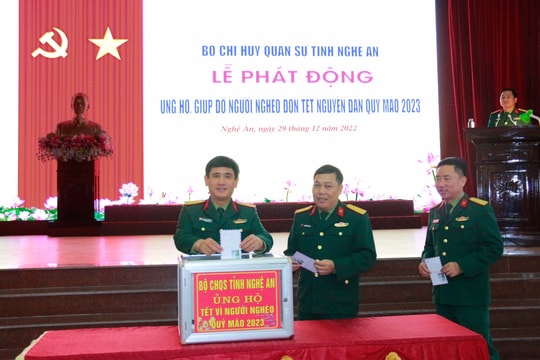 Bộ CHQS tỉnh phát động ủng hộ Tết Vì người nghèo Xuân Quý Mão 2023