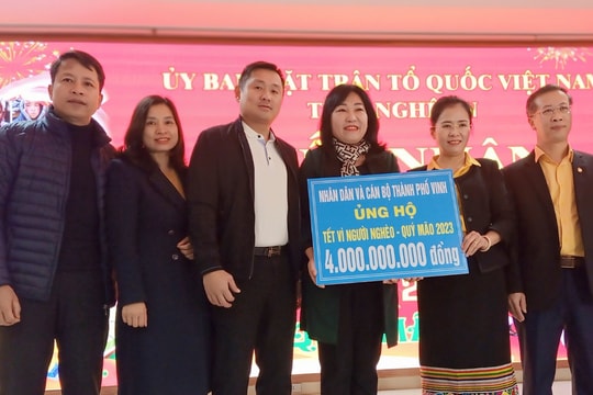 Nghệ An: Hơn 104 tỷ đồng đăng ký ủng hộ 'Tết Vì người nghèo - Xuân Quý Mão 2023'