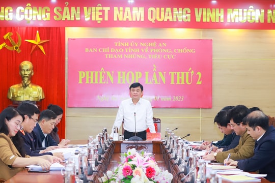 Ban Chỉ đạo tỉnh Nghệ An về phòng, chống tham nhũng, tiêu cực tổ chức phiên họp lần thứ 2