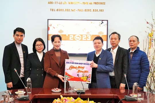 Đảng ủy khối Doanh nghiệp tỉnh Nghệ An thăm, tặng quà các đơn vị trực Tết