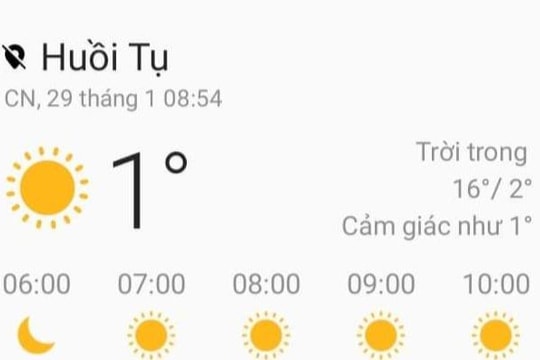 Miền núi cao Nghệ An nhiệt độ hạ thấp xuống 1 độ C