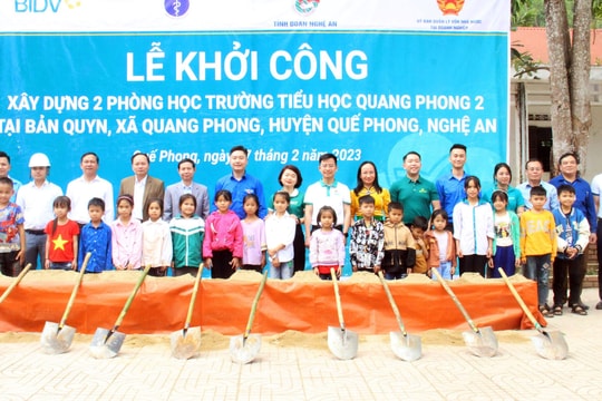 Tỉnh đoàn Nghệ An khởi công xây phòng học tại điểm trường vùng sâu huyện Quế Phong