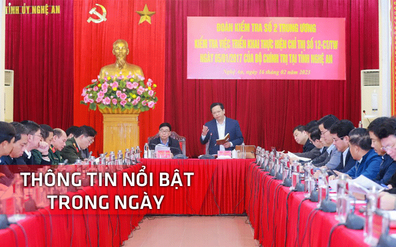 Nghệ An: Thông tin nổi bật ngày 16/2