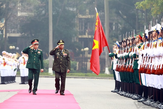 Đại tướng Phan Văn Giang đón những vị khách quý đầu tiên thăm Bộ Quốc phòng năm 2023