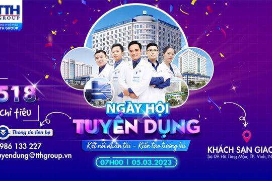 Hơn 500 cơ hội việc làm tại ‘Ngày hội tuyển dụng TTH Group’ diễn ra ngày 5/3 tới tại Nghệ An