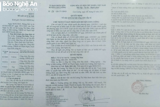Nghệ An: Một cán bộ địa chính xã bị buộc thôi việc vì 'lạm dụng chức vụ quyền hạn chiếm đoạt tài sản'