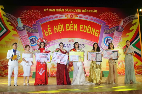 Nữ sinh lớp 11 đạt giải Nhất hội thi Thanh niên thanh lịch Lễ hội Đền Cuông 2023