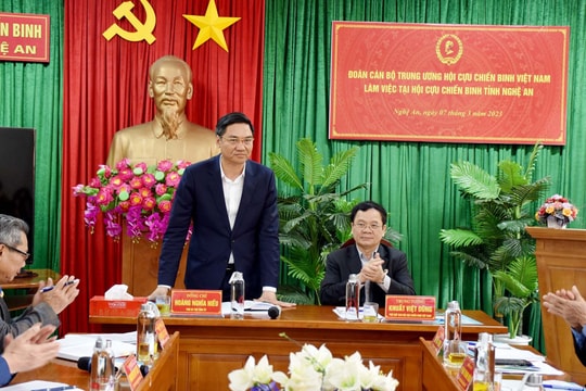 Trung ương Hội Cựu chiến binh Việt Nam làm việc tại tỉnh Nghệ An