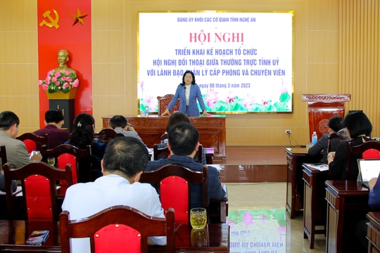 Nghệ An tiến tới tổ chức Hội nghị đối thoại giữa Thường trực Tỉnh ủy với lãnh đạo cấp phòng và chuyên viên