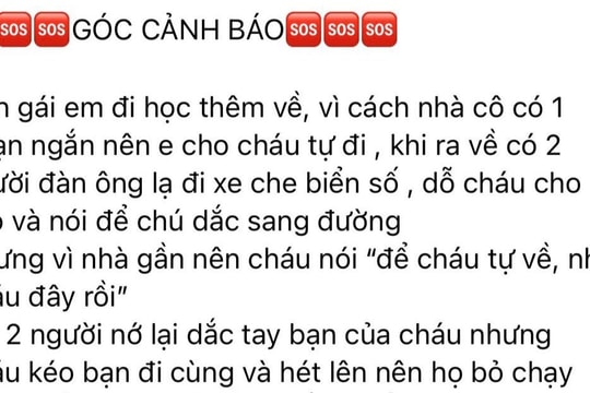Thành phố Vinh: Cảnh giác trước tình trạng xuất hiện đối tượng lạ mặt dụ dỗ học sinh 