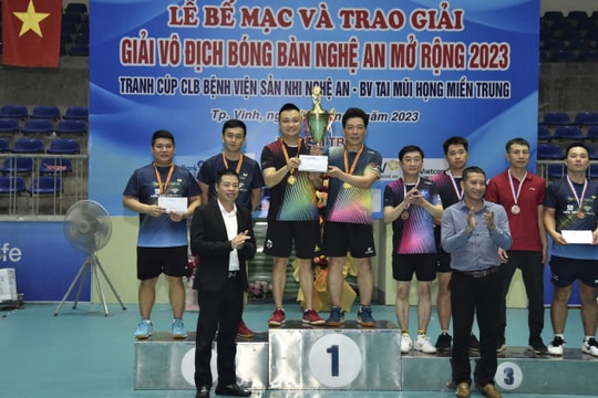 Bế mạc Giải bóng bàn Nghệ An mở rộng năm 2023