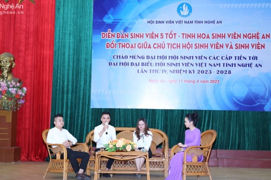 Chủ tịch Hội Sinh viên tỉnh đối thoại với hơn 400 sinh viên