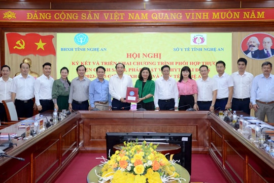 Bảo hiểm xã hội tỉnh và Sở Y tế Nghệ An ký kết Quy chế phối hợp thực hiện chính sách, pháp luật bảo hiểm y tế giai đoạn 2023-2025