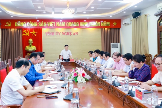 Thường trực Tỉnh ủy Nghệ An làm việc với các ban Đảng, Văn phòng Tỉnh ủy
