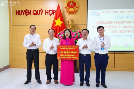 Quỳ Hợp tiếp nhận 500 triệu đồng hỗ trợ xây dựng nhà tình nghĩa 
