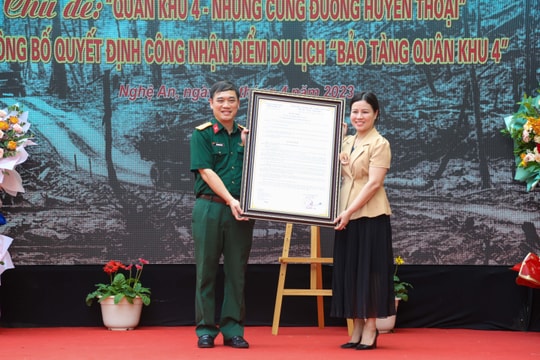 Bảo tàng Quân khu 4 được công nhận điểm du lịch cấp tỉnh
