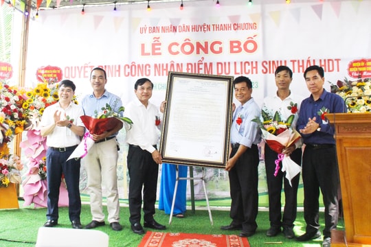 Công bố quyết định công nhận điểm du lịch sinh thái tại xã Thanh Thuỷ, huyện Thanh Chương