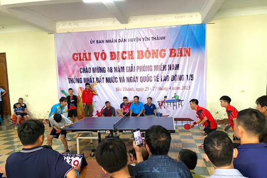 Sôi nổi Giải vô địch bóng bàn huyện Yên Thành