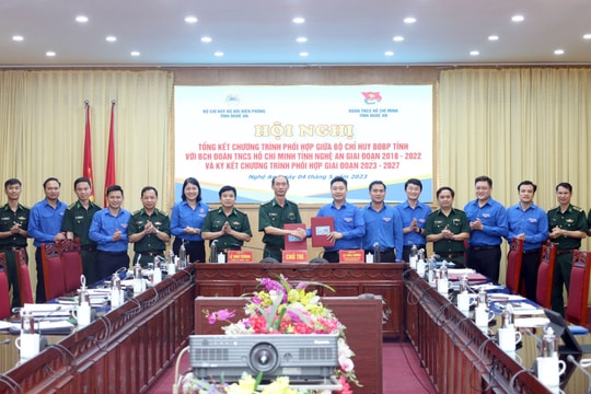 Bộ chỉ huy Bộ đội Biên phòng tỉnh, Tỉnh đoàn Nghệ An ký kết chương trình phối hợp giai đoạn 2023 - 2027 