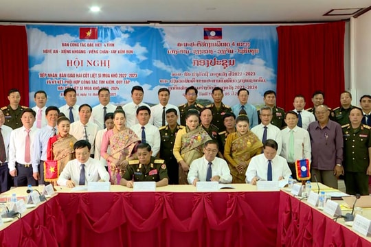 Nghệ An và 3 tỉnh của nước bạn Lào ký kết phối hợp công tác tìm kiếm quy tập hài cốt liệt sĩ 