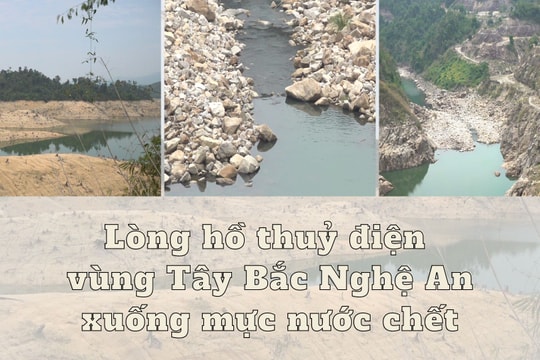 Lòng hồ các nhà máy thuỷ điện khu vực Tây Bắc Nghệ An xuống mực nước chết