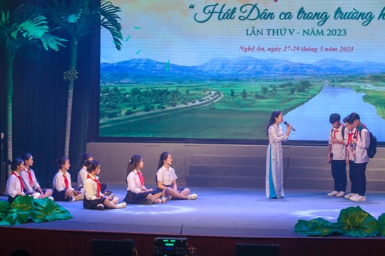 Nghệ An khai mạc Hội thi 'Hát dân ca trong trường học' năm 2023