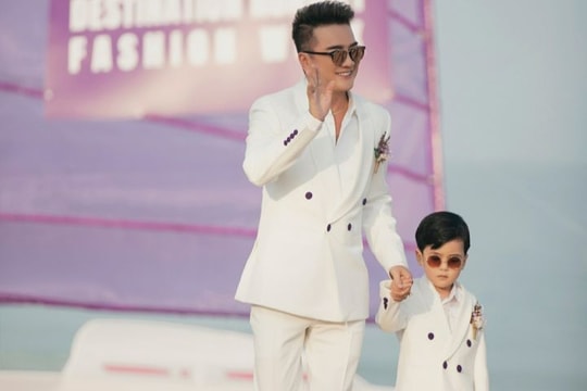 Con trai 3 tuổi của Đàm Vĩnh Hưng lần đầu diễn thời trang cùng bố 
