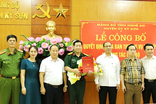 Công bố Quyết định của Ban Thường vụ Tỉnh ủy về công tác cán bộ tại huyện Kỳ Sơn