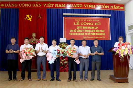 Nghĩa Đàn công bố thành lập 2 chi bộ tại doanh nghiệp tư nhân