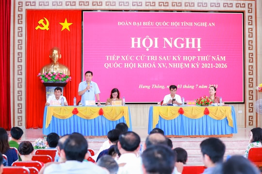 Đại biểu Quốc hội tiếp xúc cử tri huyện Hưng Nguyên sau Kỳ họp thứ 5, Quốc hội khóa XV