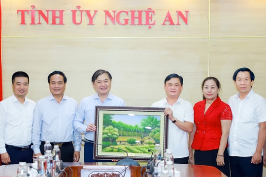 Liên hiệp các Hội Khoa học và Kỹ thuật Việt Nam làm việc với Tỉnh ủy Nghệ An về công tác tập hợp, phát triển đội ngũ trí thức