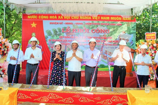 Khởi công xây dựng dự án tu bổ, tôn tạo và nâng cấp Di tích đền Cửa Lũy, huyện Anh Sơn