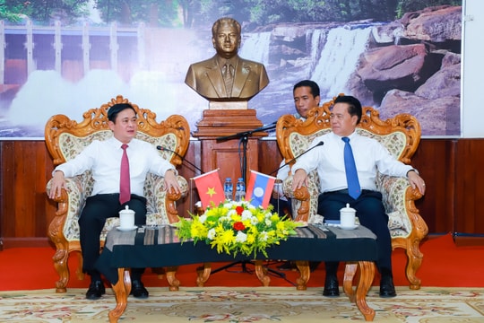 Bí thư Tỉnh ủy Nghệ An Thái Thanh Quý thăm, làm việc tại tỉnh Bô Ly Khăm Xay, CHDCND Lào