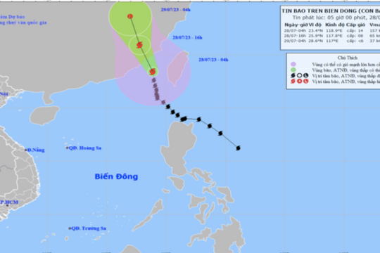 Dự báo diễn biến bão số 2; Nghệ An ngày 28/7 vẫn tiếp tục nắng nóng