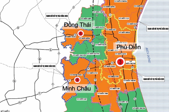 Phương án phát triển 4 đô thị để xây dựng huyện Diễn Châu (Nghệ An) lên thị xã năm 2030