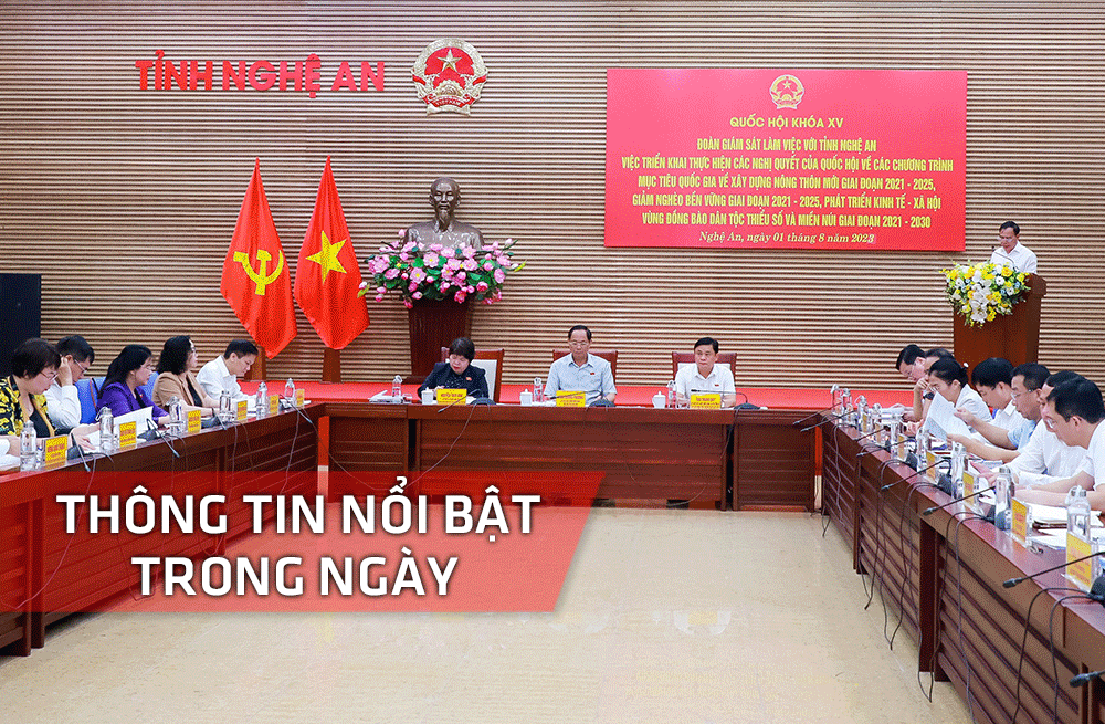 Nghệ An: Thông tin nổi bật ngày 1/8
