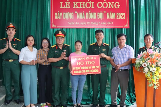 Bộ Chỉ huy Quân sự tỉnh Nghệ An khởi công xây dựng nhà đồng đội tại huyện Anh Sơn