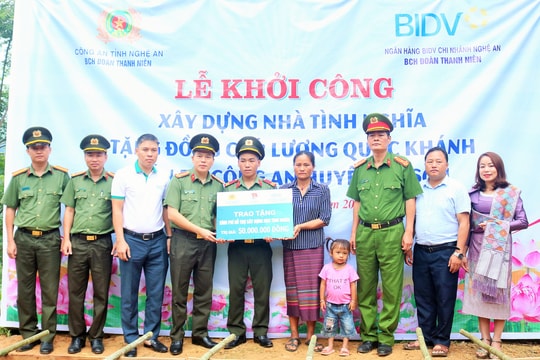 Công an Nghệ An khởi công xây dựng nhà tình nghĩa ở Kỳ Sơn