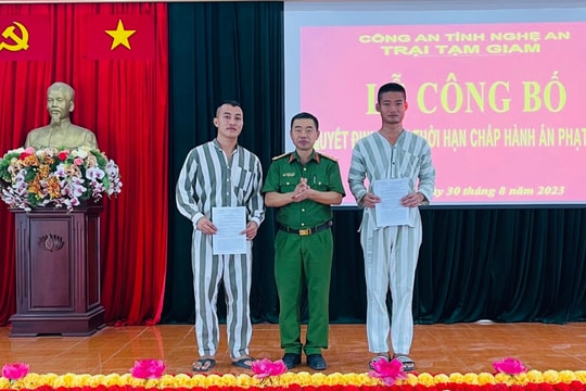 Hơn 1.000 phạm nhân tại Nghệ An được giảm án dịp Quốc khánh 2/9