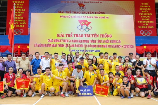 Bế mạc Giải thể thao truyền thống Đảng bộ Khối Các cơ quan tỉnh Nghệ An năm 2023