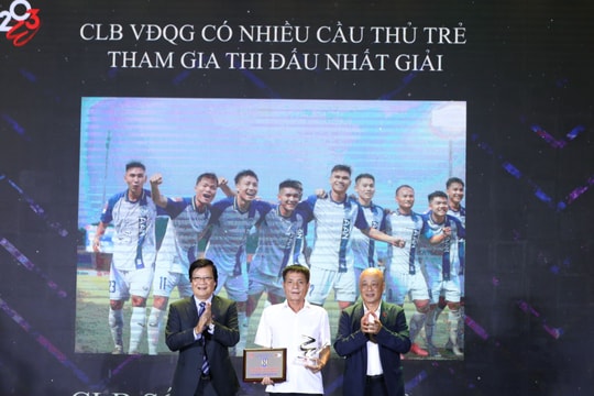 Câu lạc bộ Sông Lam Nghệ An đoạt danh hiệu đội bóng sử dụng nhiều cầu thủ trẻ nhất V-League 2023