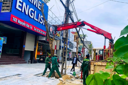 Thành phố Vinh phấn đấu hoàn thành nâng cấp tuyến đường Nguyễn Văn Cừ trước ngày 20/9