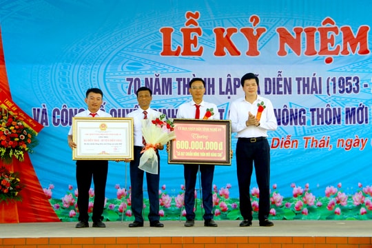 Xã Diễn Thái (Diễn Châu) kỷ niệm 70 năm thành lập và đón Bằng công nhận đạt chuẩn NTM nâng cao