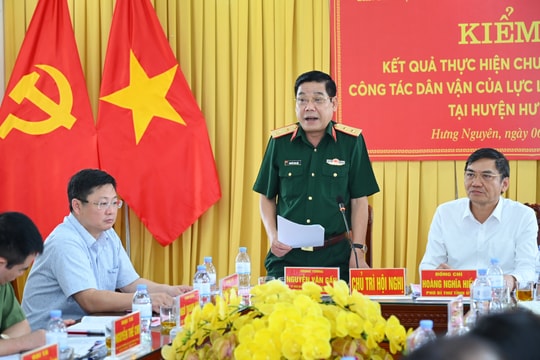 Đoàn công tác trung ương kiểm tra chương trình phối hợp công tác dân vận của lực lượng vũ trang huyện Hưng Nguyên