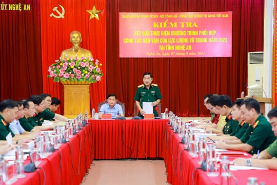 Đoàn kiểm tra Trung ương về công tác dân vận của lực lượng vũ trang làm việc với Thường trực Tỉnh ủy Nghệ An