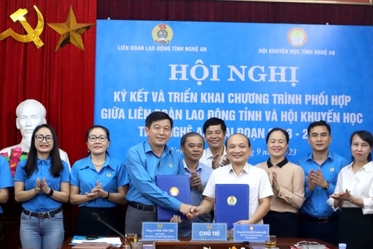 Phối hợp hoạt động giữa Liên đoàn Lao động tỉnh và Hội Khuyến học tỉnh giai đoạn 2023-2030