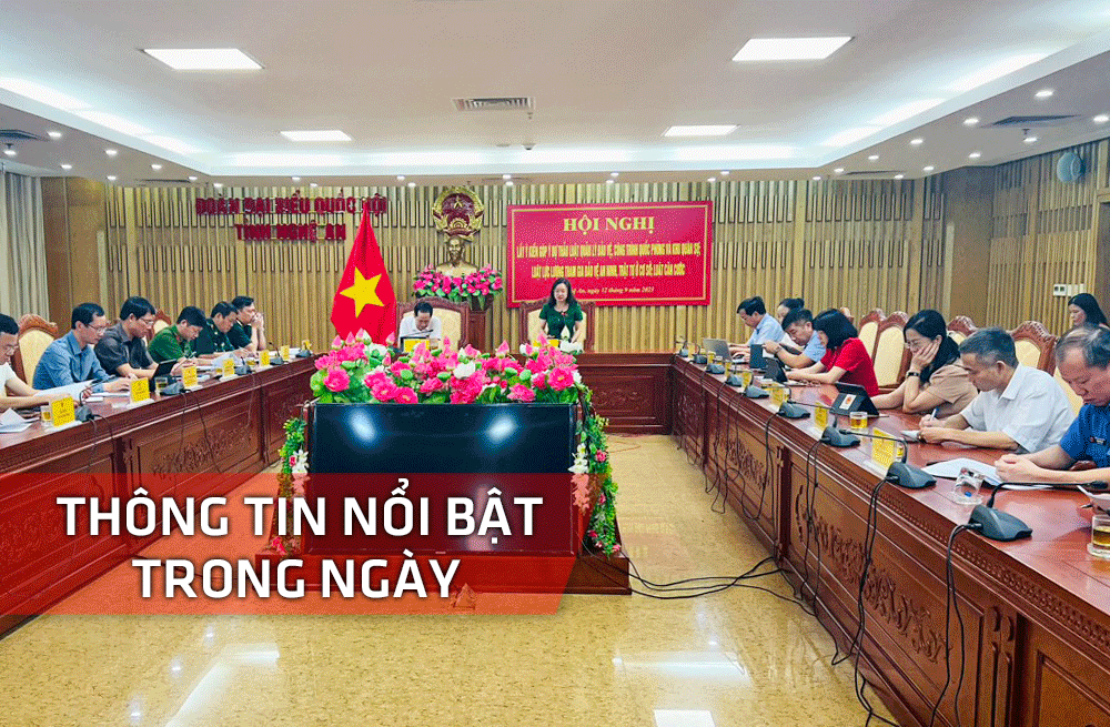 Nghệ An: Thông tin nổi bật ngày 12/9