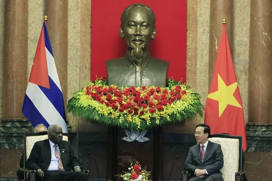 Chủ tịch nước Võ Văn Thưởng tiếp Chủ tịch Quốc hội Chính quyền Nhân dân Cuba Esteban Lazo Hernandez